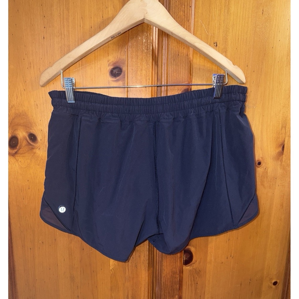 Lululemon Women's 12 12T Tall Hotty Hot Shorts Run Yoga 3.5" Speed Up Navy Blue - Picture 2 of 7